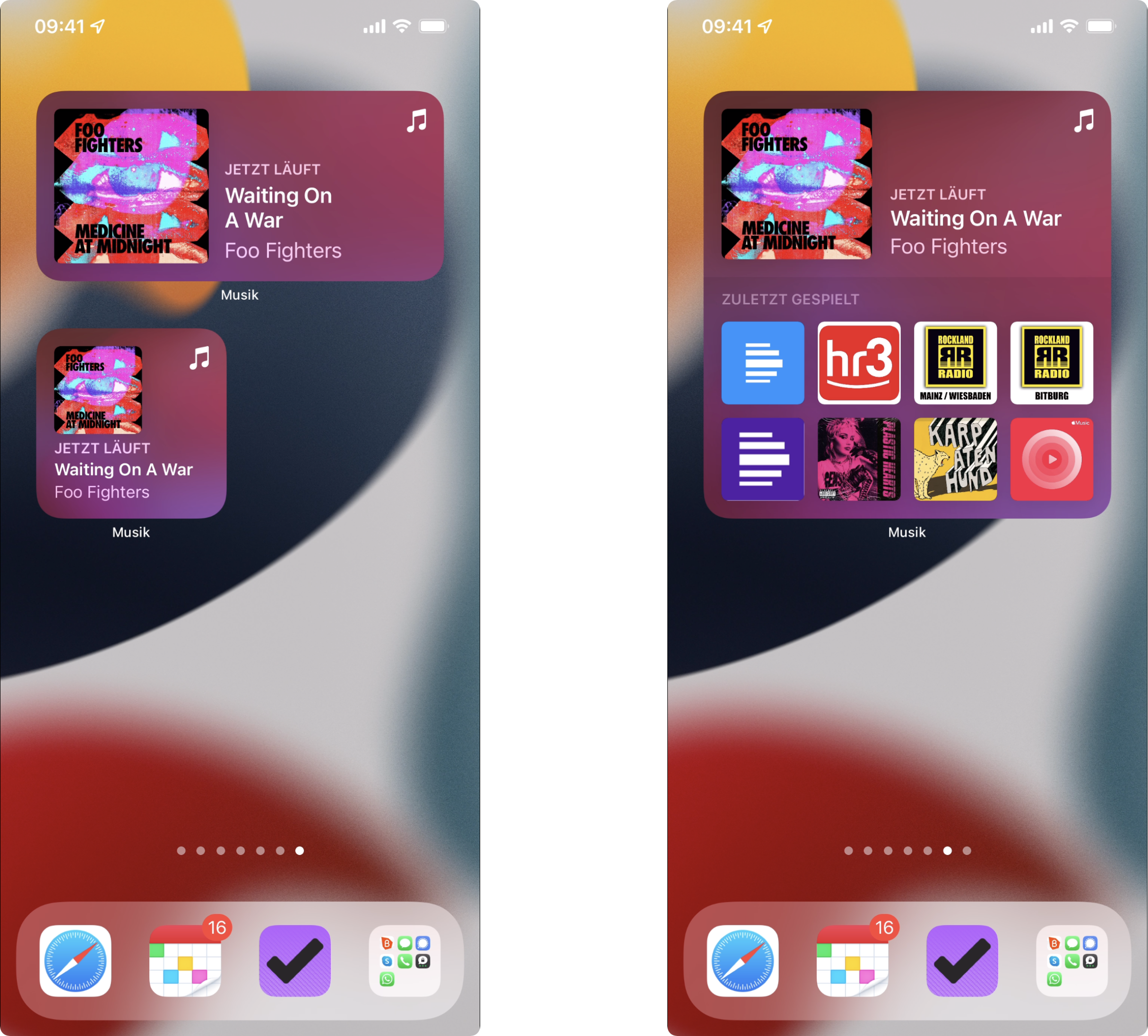 iOS Widgets in drei Größen