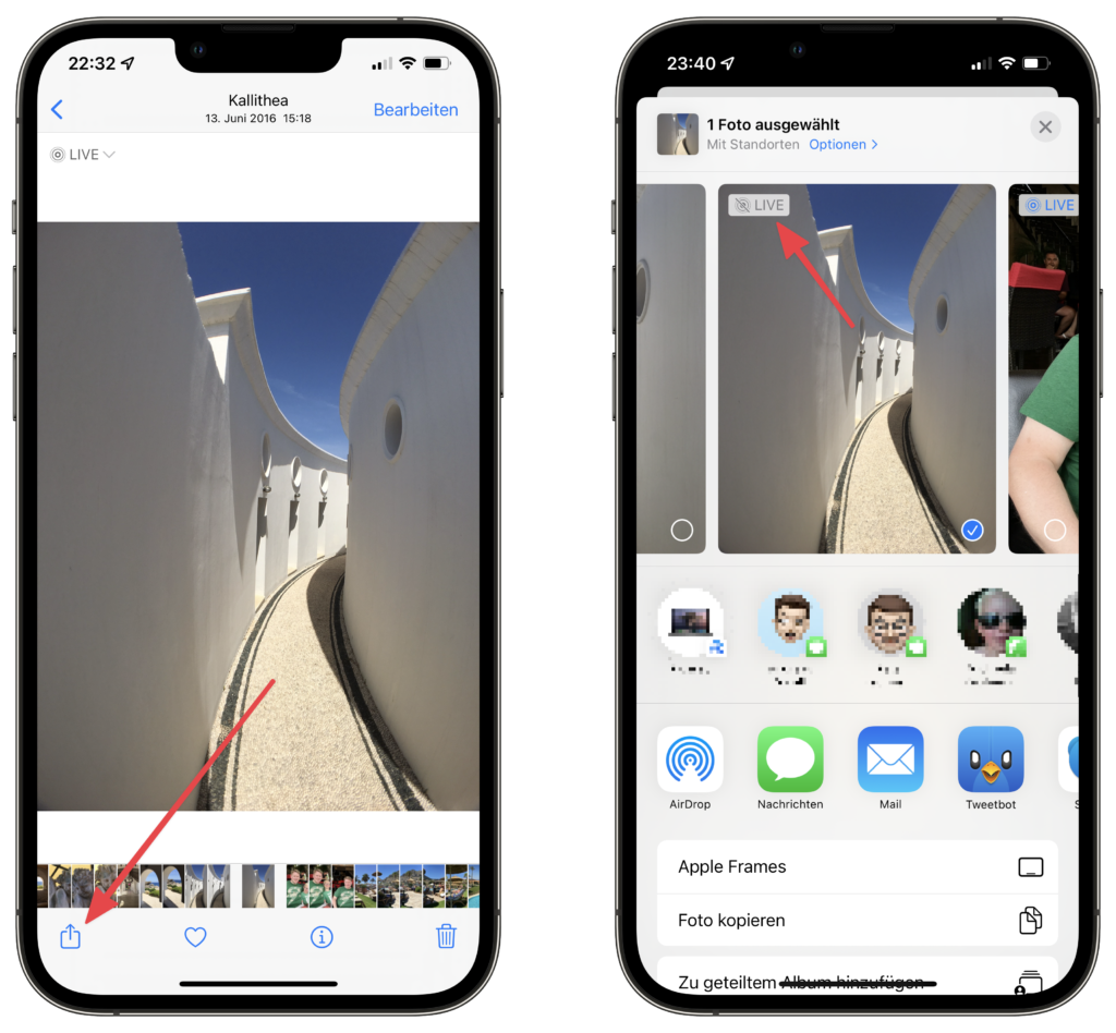 iPhone Live Fotos umwandeln, bearbeiten und teilen tims.