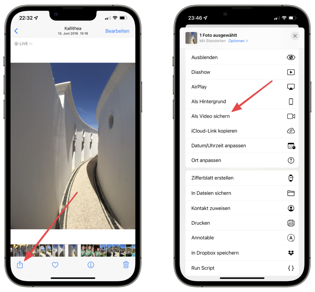 iPhone Live Fotos umwandeln, bearbeiten und teilen tims.